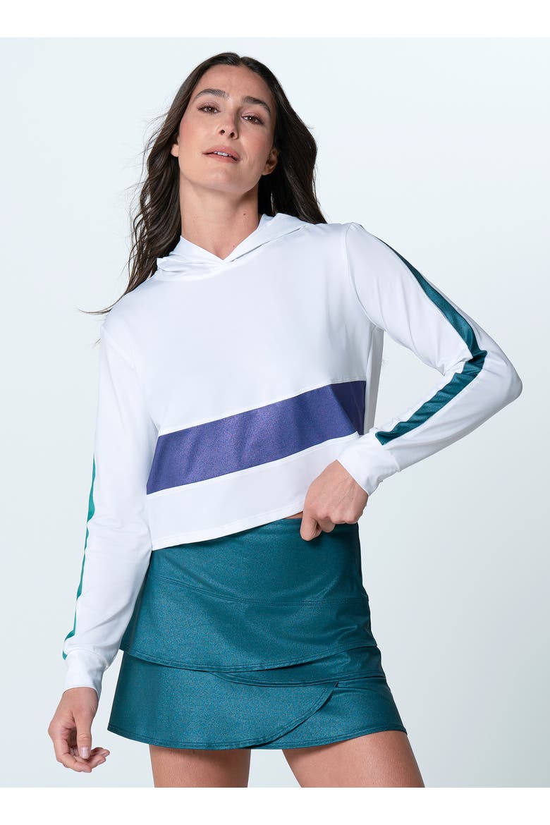 Cindy Colorblock Hoodie, Main, color, White