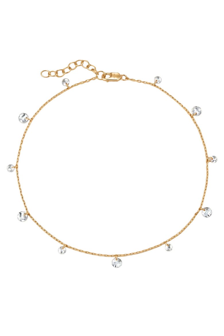 Dew Drop Floating Anklet, Main, color, Gold Vermeil