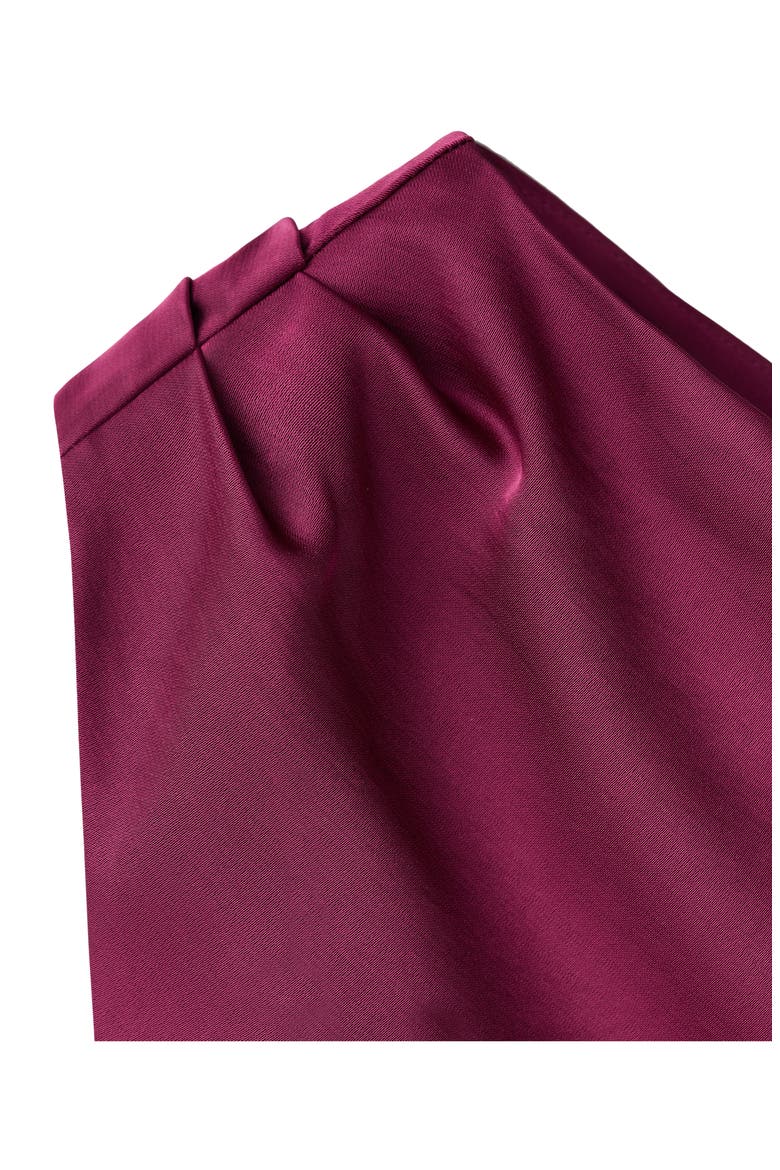 Ruched One-Shoulder Satin Maxi Dress, Alternate, color, FUCHSIA