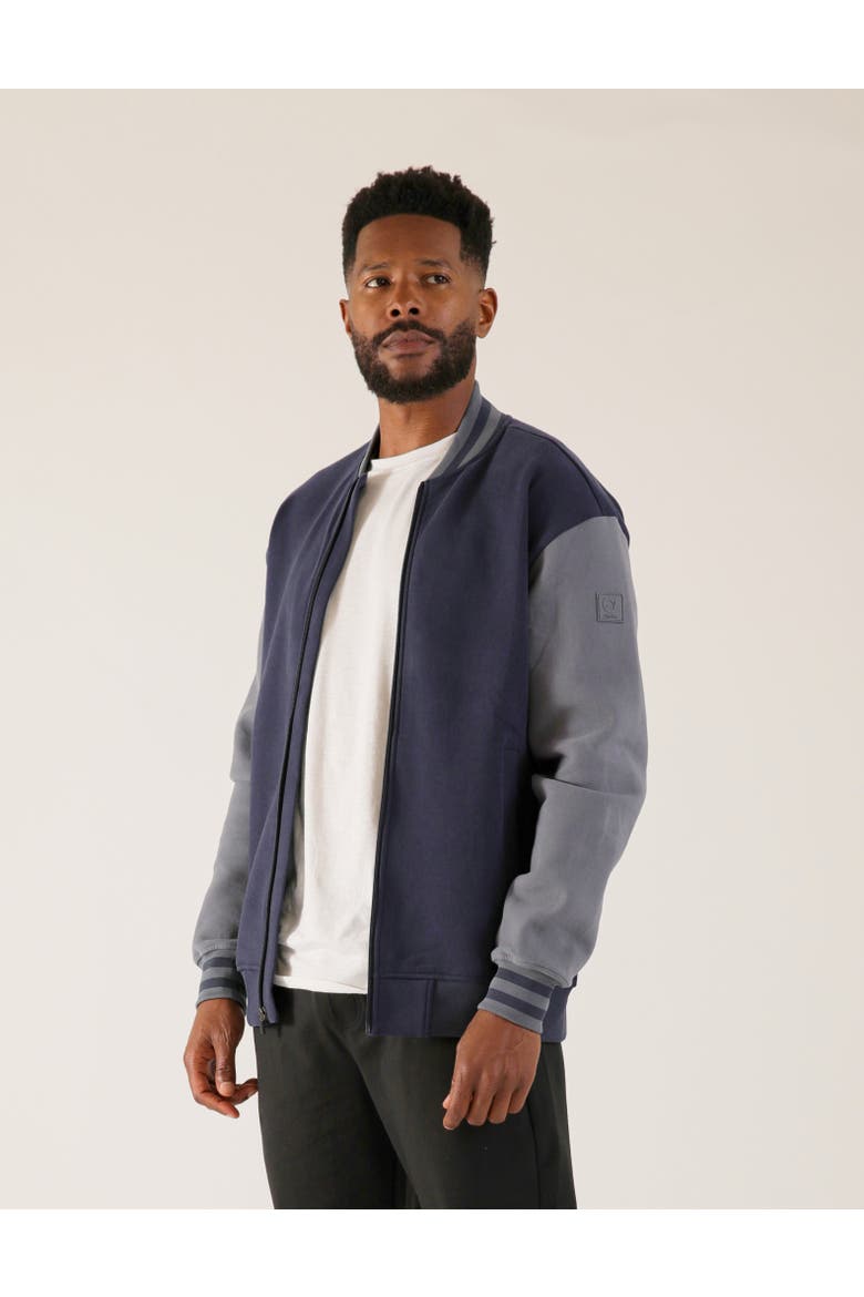 Bomber Jacket, Main, color, Navy/Carbon