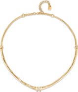 UNODE50 Rigid Necklace with White Zircon