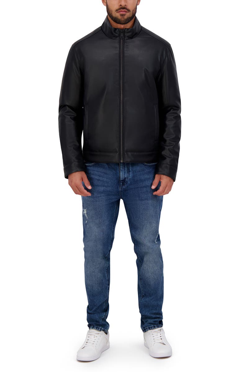 Cole Haan Signature Cole Haan Faux Leather Jacket, Alternate, color, Black