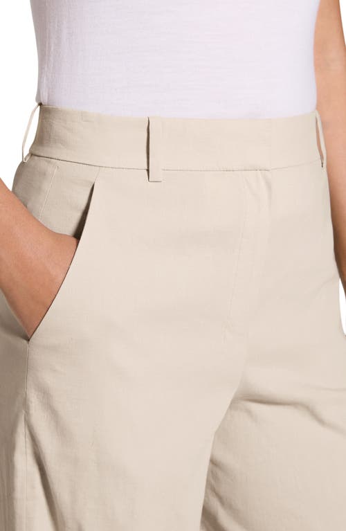 Theory High-waist Wide-leg Pant In Striped Canvas In Brown