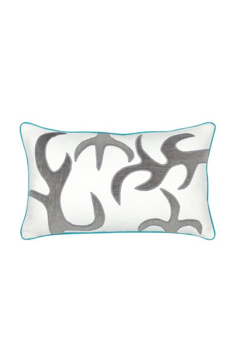 Pioneer Hand Appliqued & Embroidered Velvet Indoor & Outdoor Woven Accent Pillow