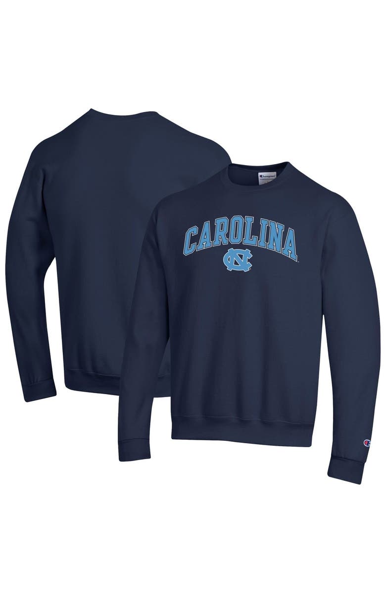 Champion Men's Champion  Navy North Carolina Tar Heels Arch Over Logo Pullover Sweatshirt, Main, color, Navy