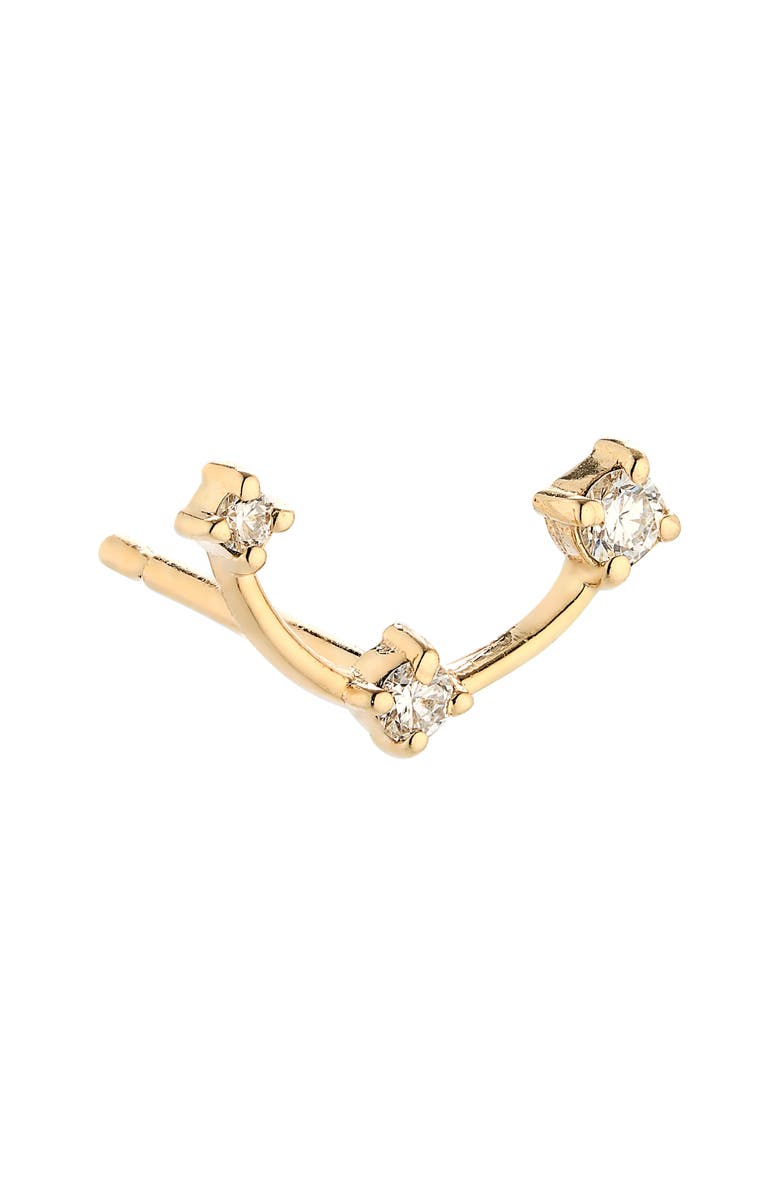 Zoë Chicco 14K Gold Diamond Curved Stud Earrings, Alternate, color, 14K Yellow Gold