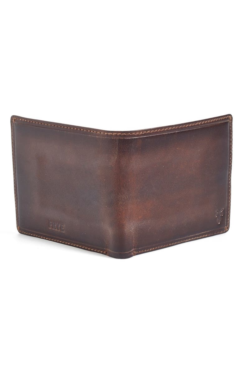Frye 'Logan' Leather Billfold Wallet, Alternate, color, Slate