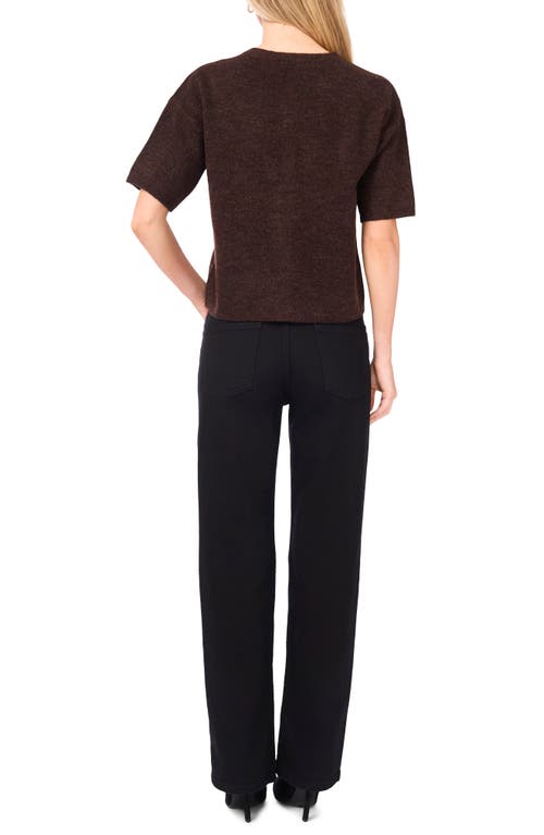 Vince Camuto Short Sleeve Cardigan In Brown