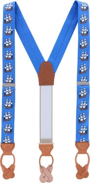Trafalgar Nautical Print Silk Suspenders