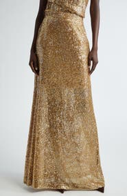 ST. JOHN Sequin Embroidered Knit Skirt