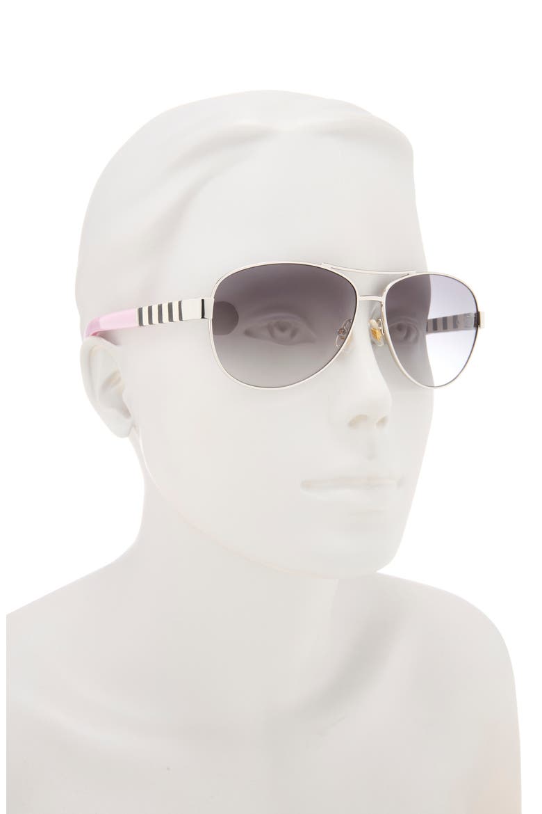 new york 'dalia' 58mm aviator sunglasses, Alternate, color, GREY