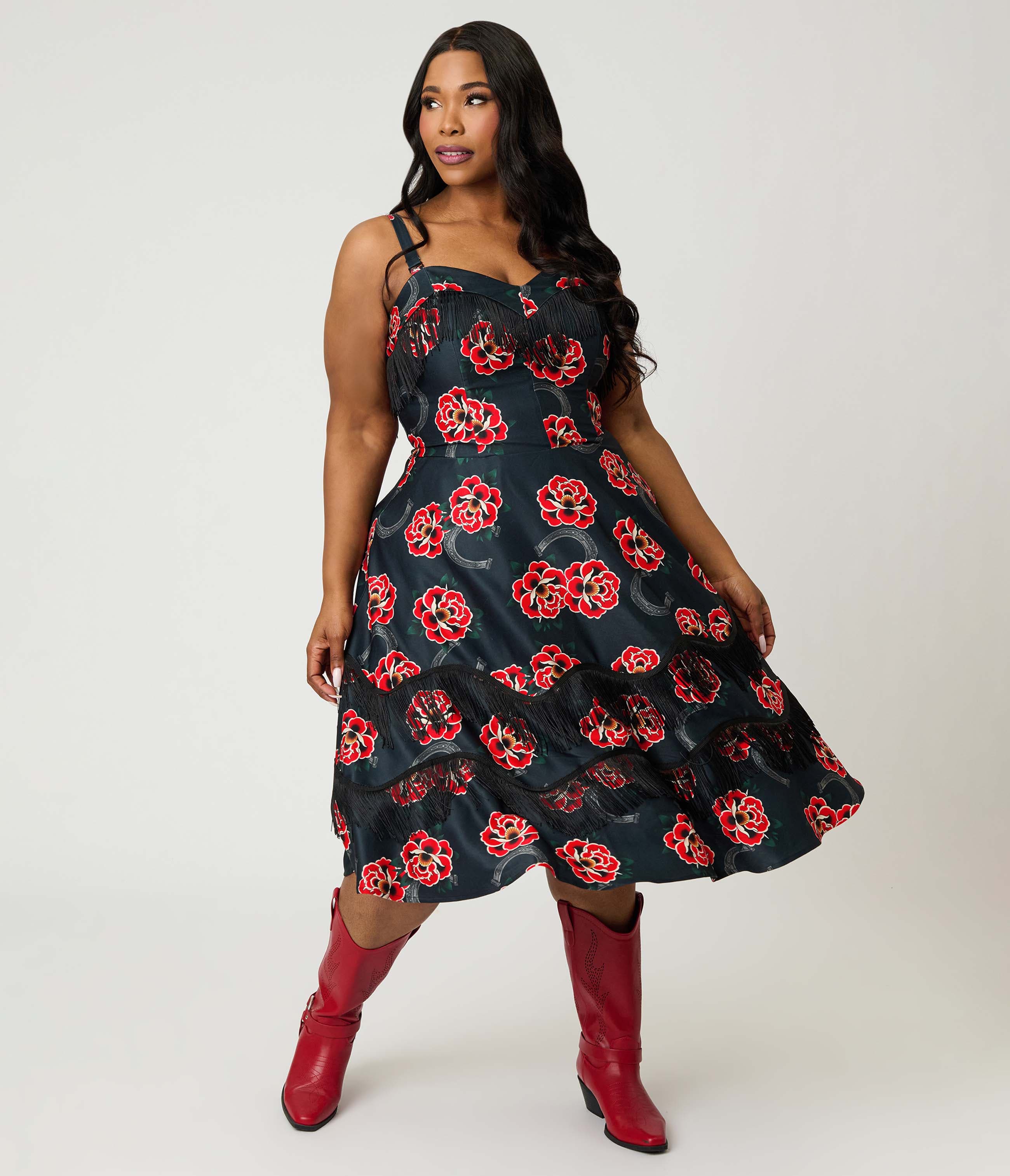selected Black w/ Floral Print