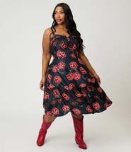 Unique Vintage Plus Size Fringe Swing Dress