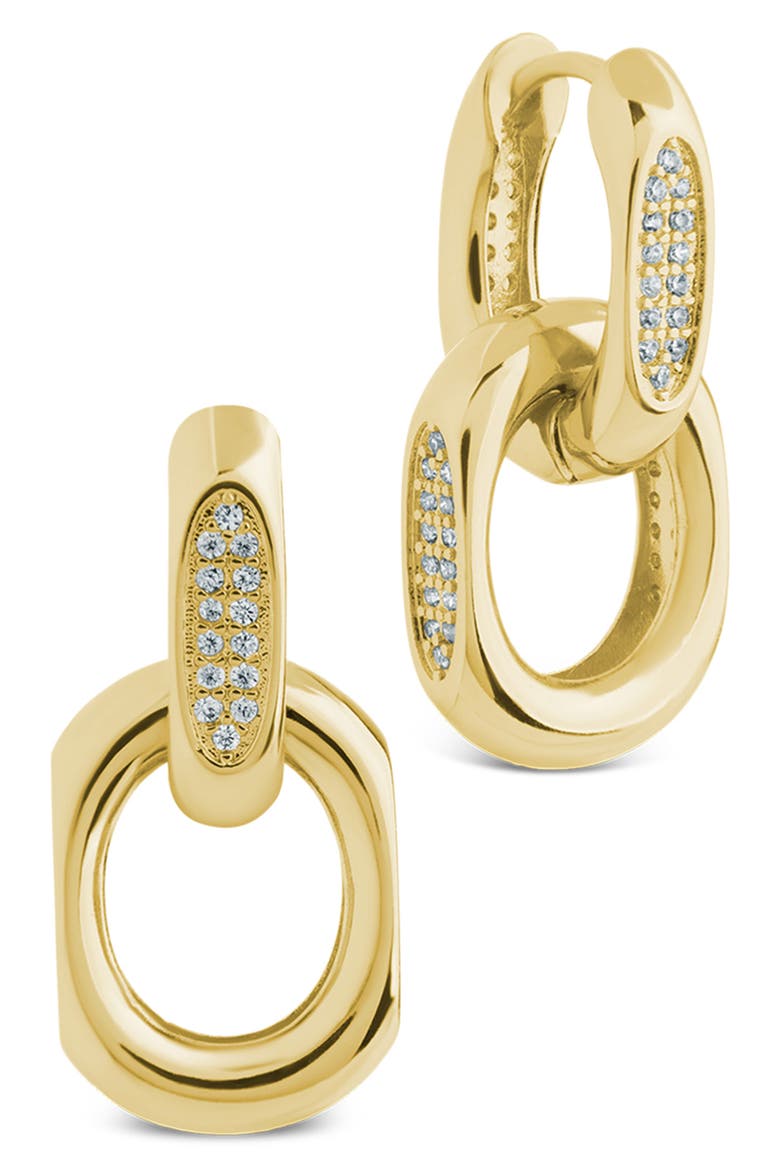 Emerie Pavé Link Drop Earrings, Main, color, GOLD
