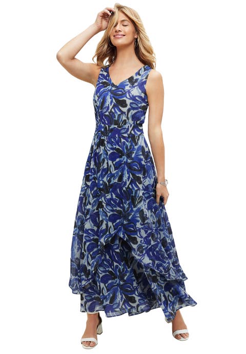 Georgette Flyaway Maxi Dress (Plus) (Petite Available)