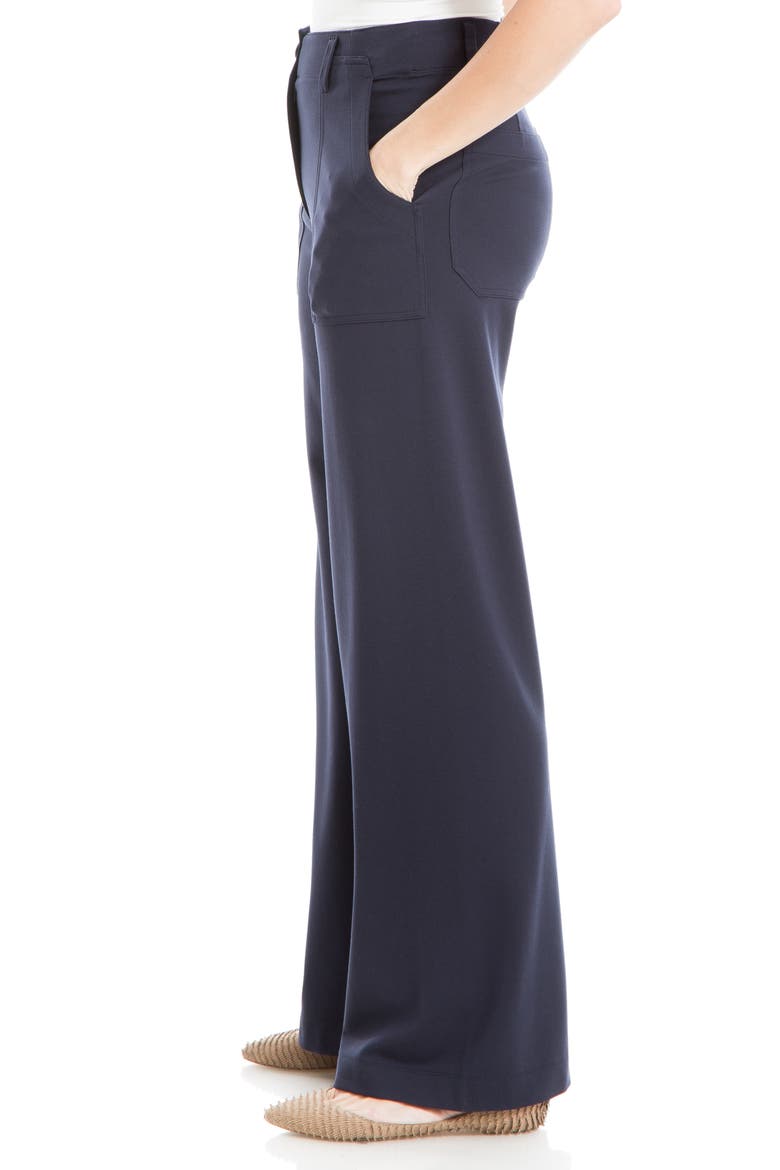 Ponte High Waist Wide Leg Pants, Alternate, color, DARK NAVY