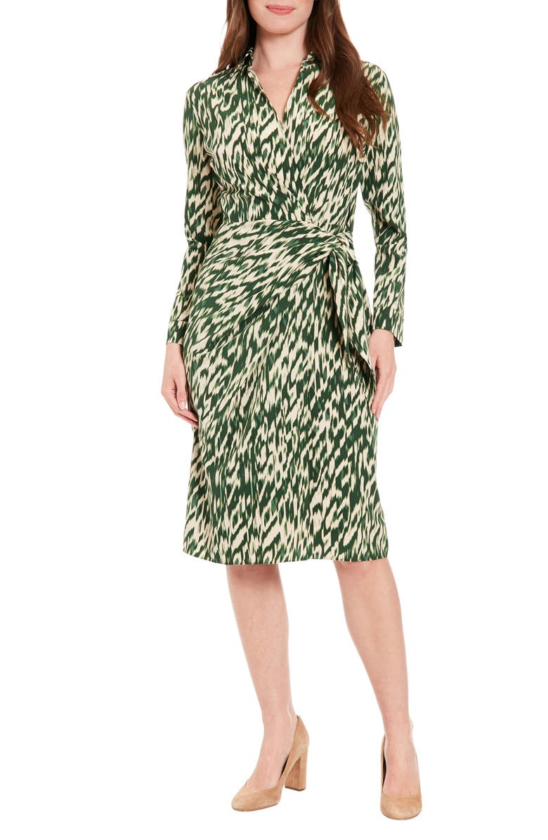 London Times Long Sleeve Faux Wrap Dress | Nordstromrack