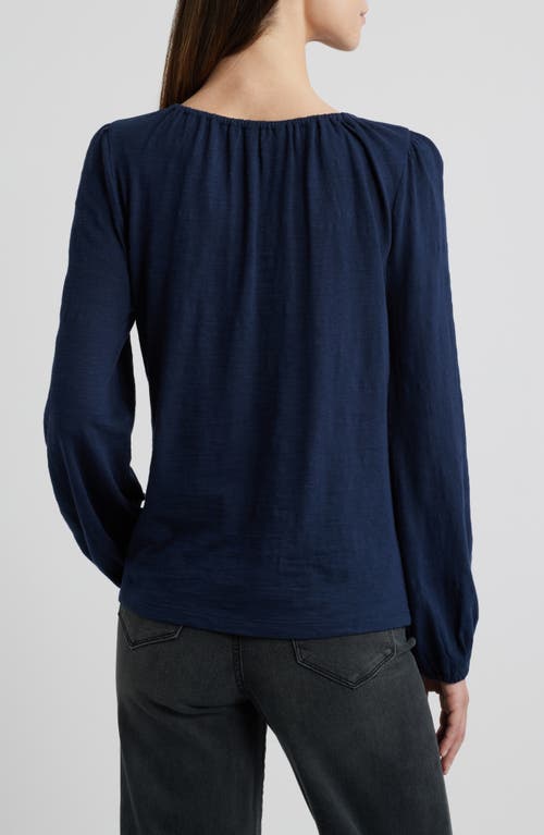 Caslonr Caslon(r) Gathered Neck Top In Navy Blazer