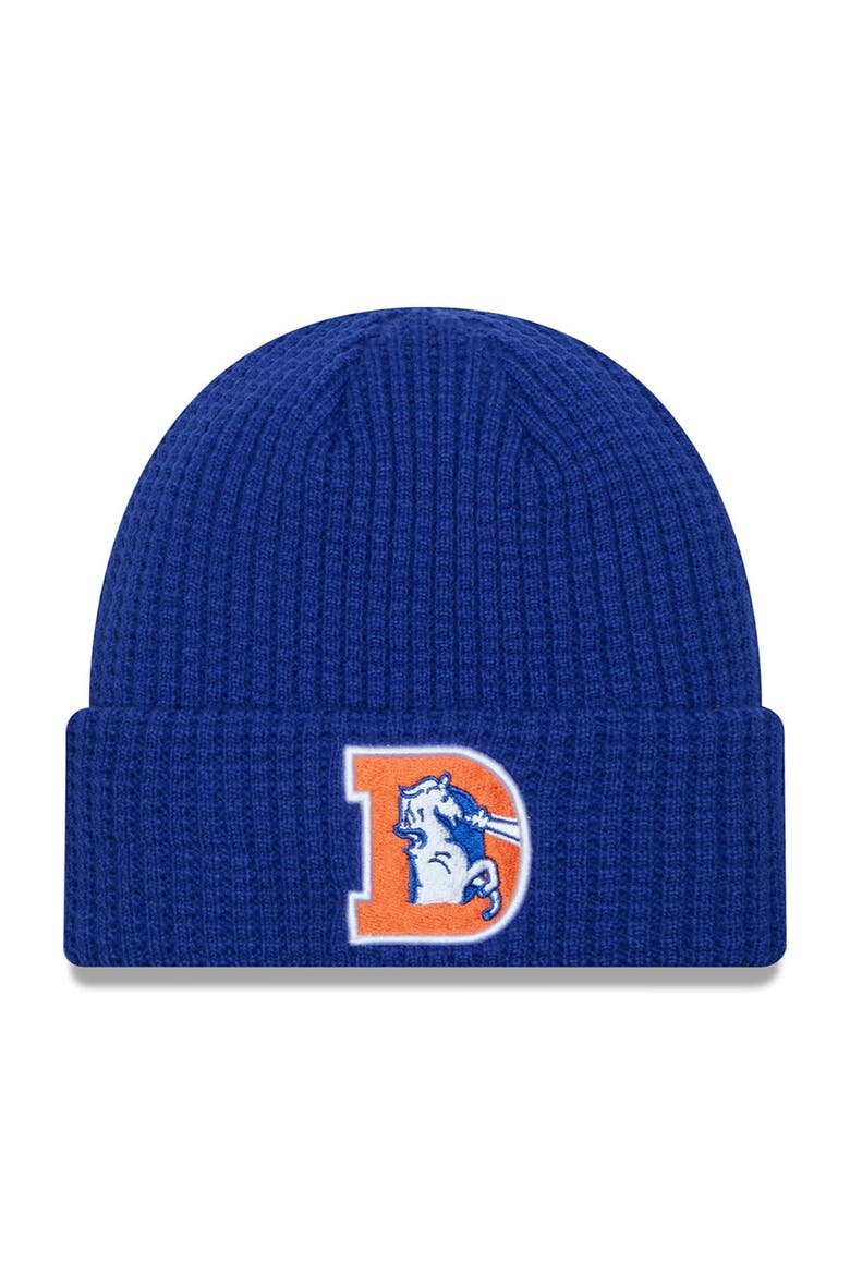 Men's New Era  Royal Denver Broncos Historic Prime Cuffed Knit Hat, Main, color, Royal