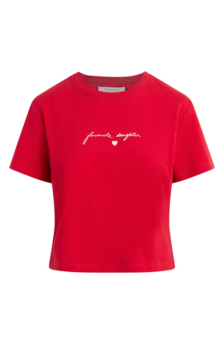 Favorite Daughter The Cropped Signature T-Shirt, Main, color, Rouge Red