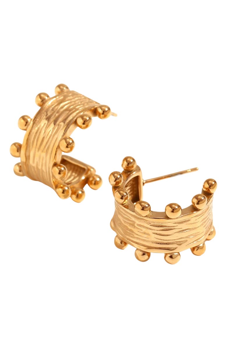 MacRae & Co. Crown Hoop Earrings, Main, color, Gold