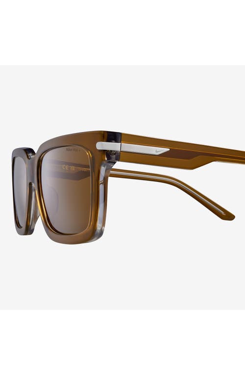 Nike Crescent I 54mm Rectangular Sunglasses In Brown