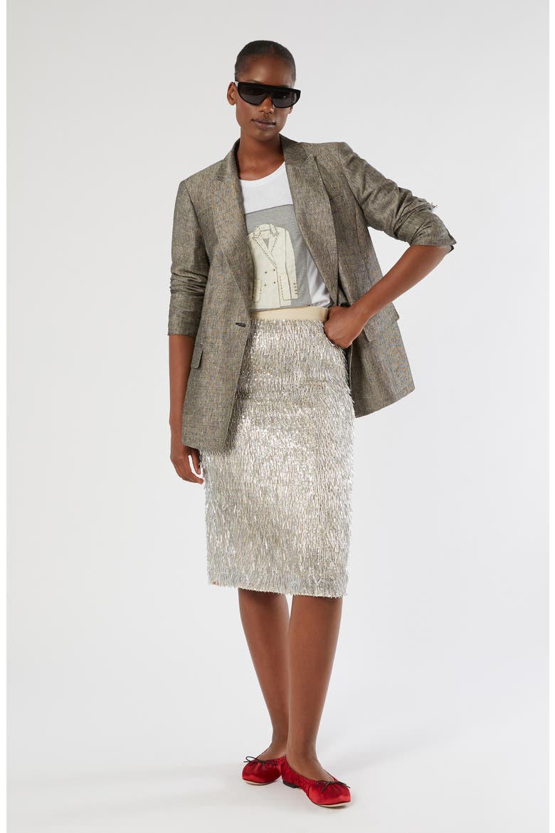Attore Sequin Skirt, Alternate, color, SILVER