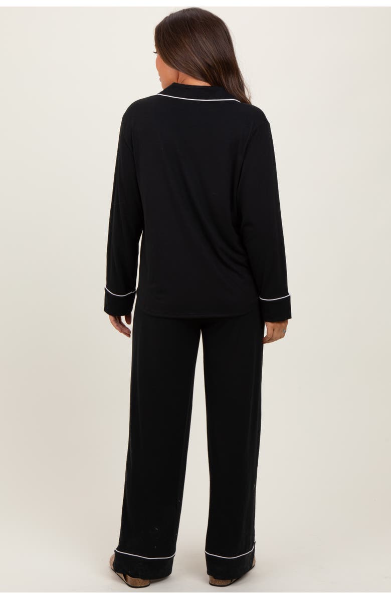 PinkBlush Button Down Top Wide Leg Pant Pajama Set, Alternate, color, 