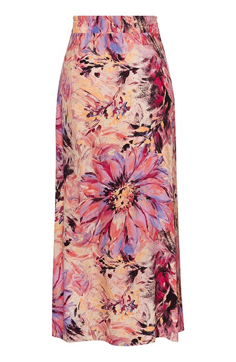 LASCANA Women's Flowy Floral Maxi Skirt, Alternate, color, Pink-Printed