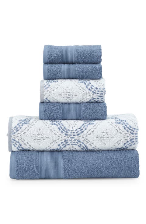 6 Piece Yarn Dye Towel Set