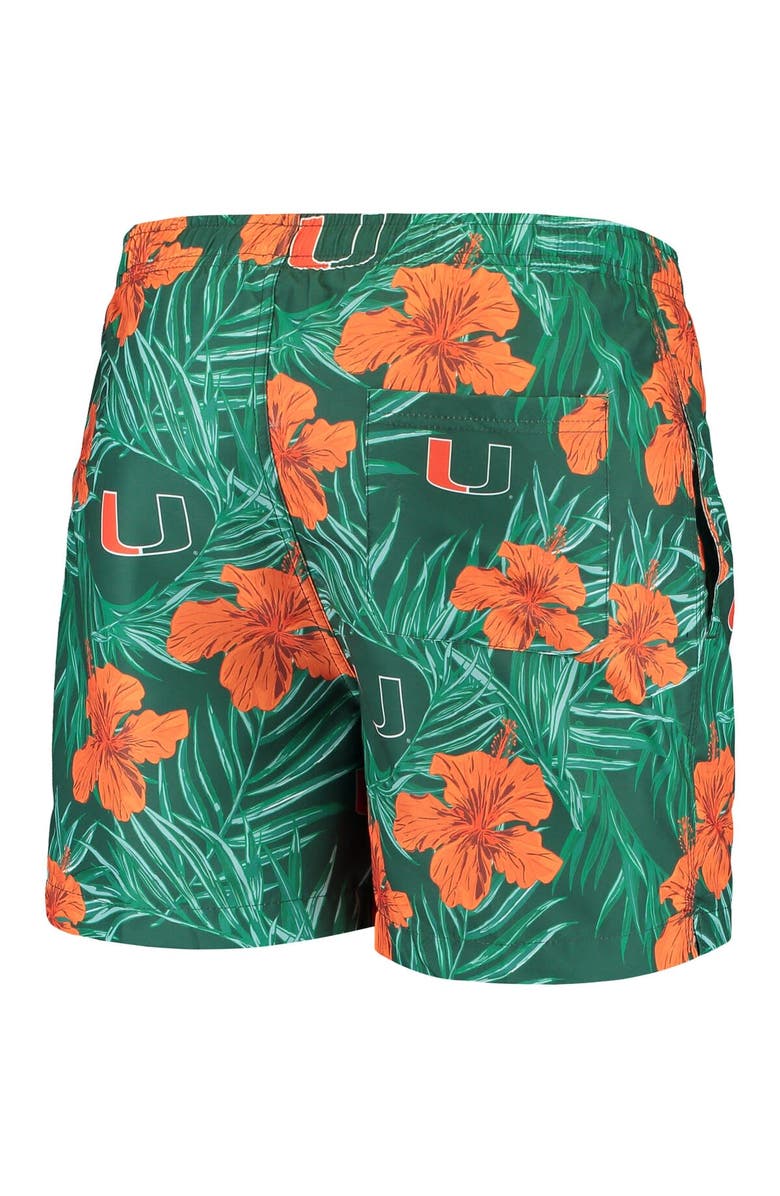 FOCO Men's Green Miami Hurricanes Swimming Trunks, Alternate, color,