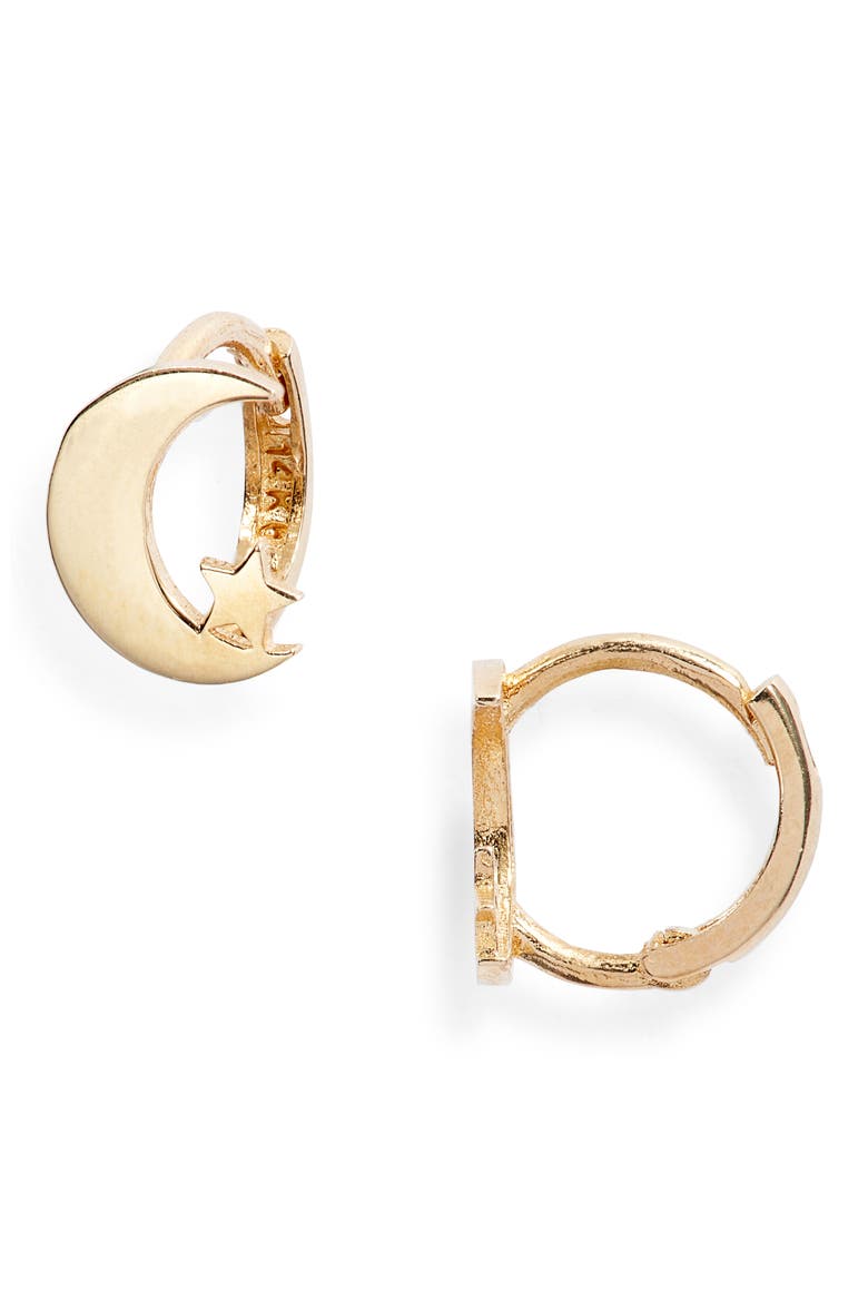 Tuscany Huggie Hoop Earrings, Main, color, GOLD