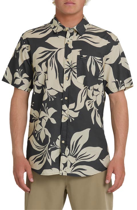 Kailua Floral Classic Short Sleeve Cotton Button-Up Shirt