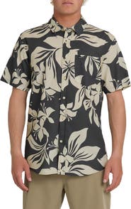 Quiksilver Kailua Floral Classic Short Sleeve Cotton Button-Up Shirt