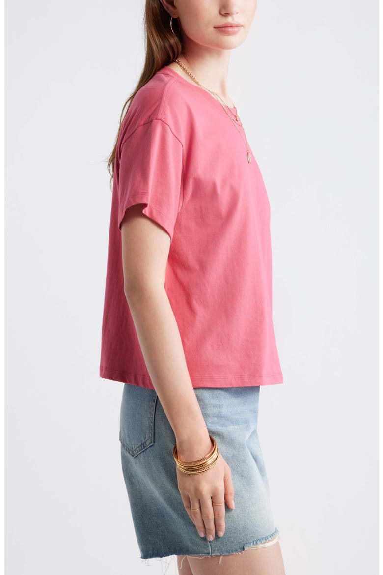 Favorite Cotton T-Shirt, Alternate, color, PINK CARMINE