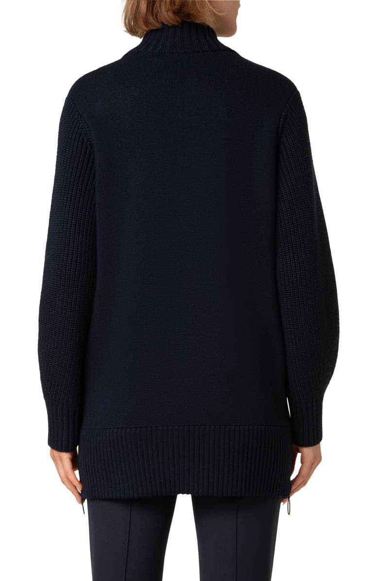 Akris punto Stretch Merino Wool Bomber Cardigan, Alternate, color,