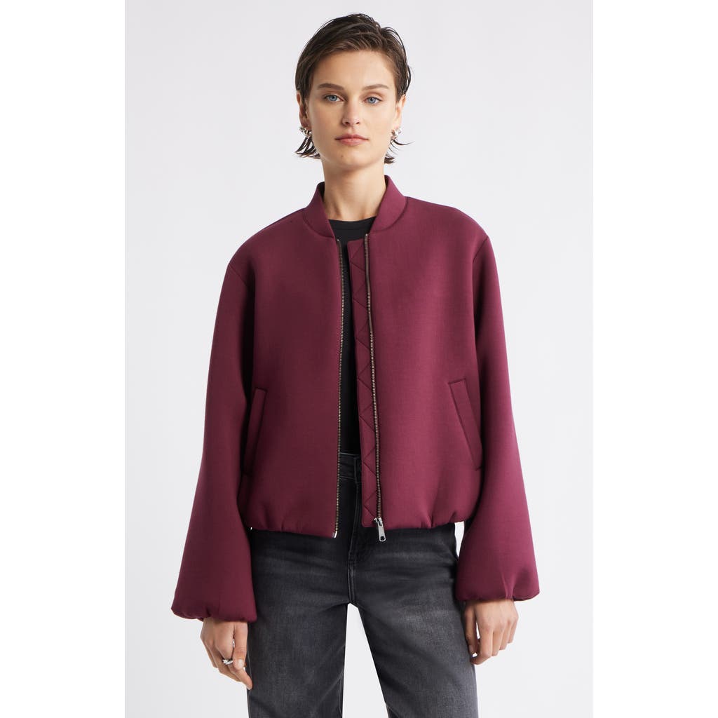 Nordstrom Scuba Knit Bomber Jacket In Red