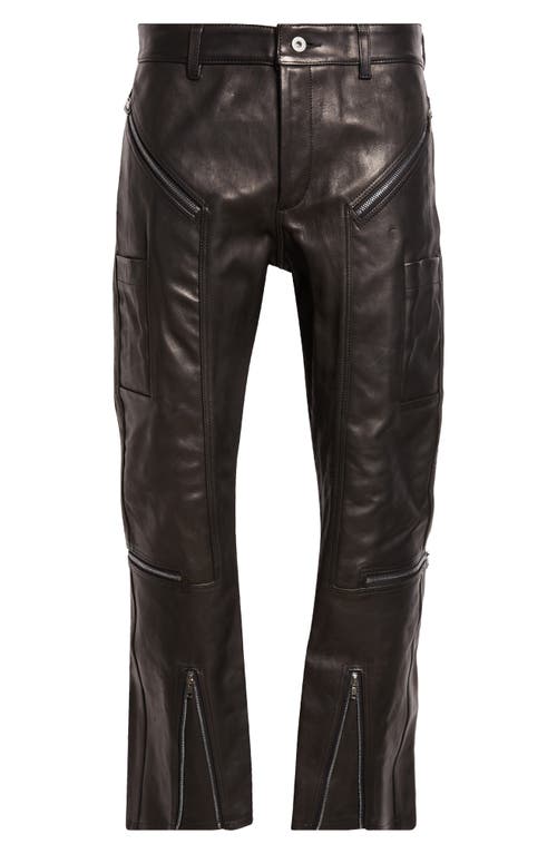 Rick Owens Concordians Headon Leather Jeans In Black