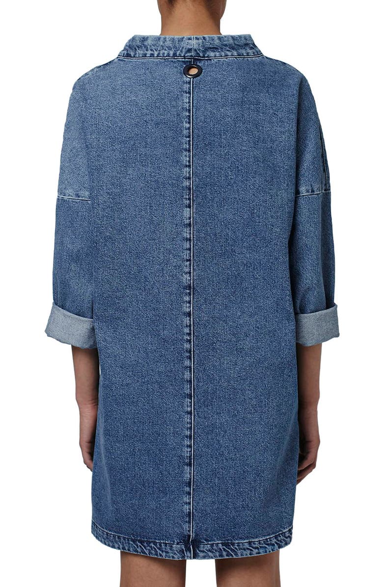 Topshop Boutique Denim Sailor Dress, Alternate, color, 