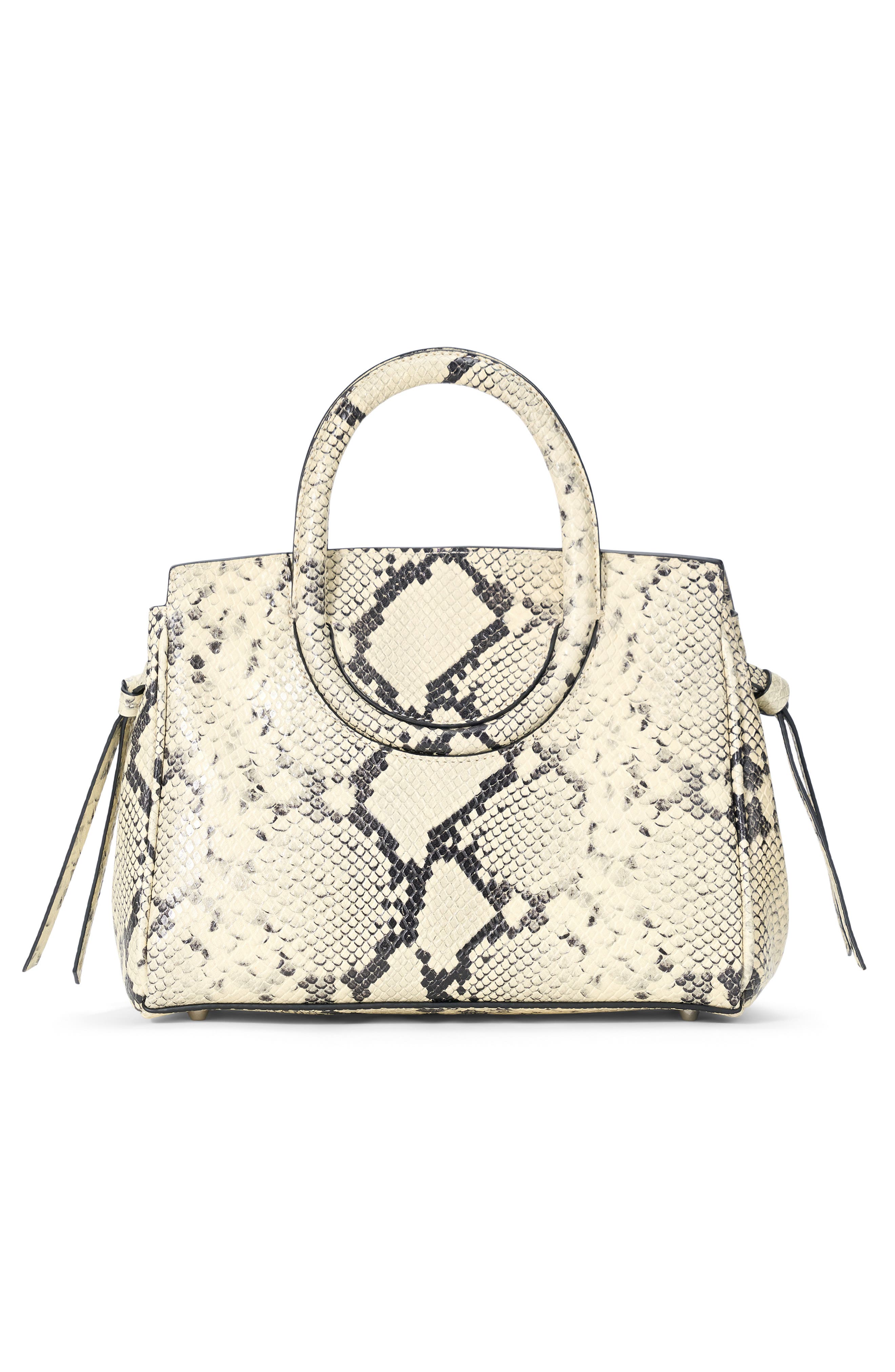 STAUD Mini Maude Leather Carryall, Alternate, color, White Snake