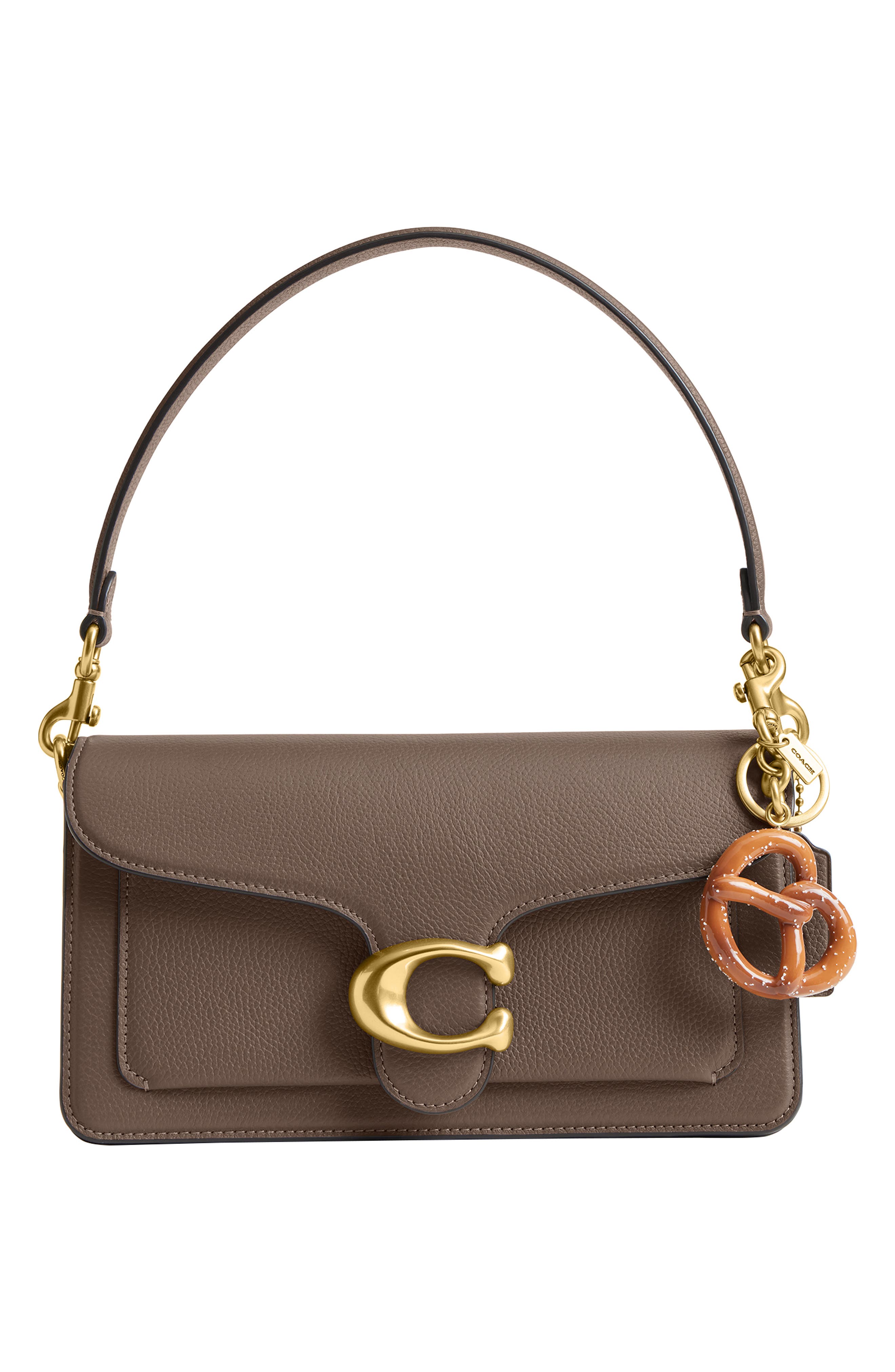COACH Pretzel Bag Charm, Alternate, color, Brown Multi