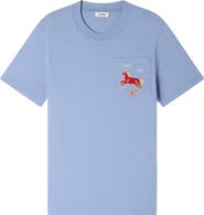 SANDRO Embroidered horse cotton T-shirt