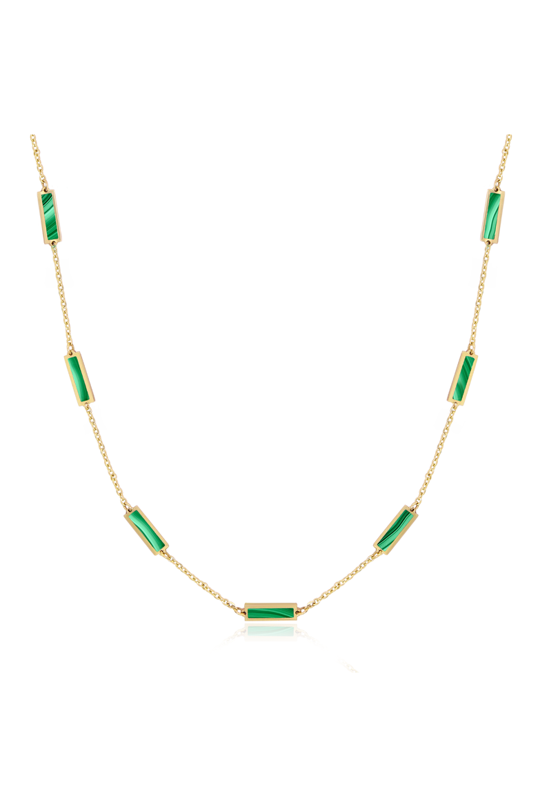 Malachite Bar Chain Necklace, Main, color, Green