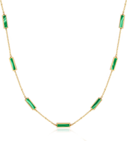 The Lovery Fine Jewelry Malachite Bar Chain Necklace