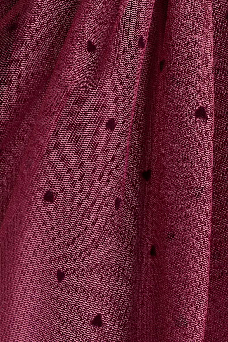 Cotton Dress With Tulle Skirt, Alternate, color, Dark pink