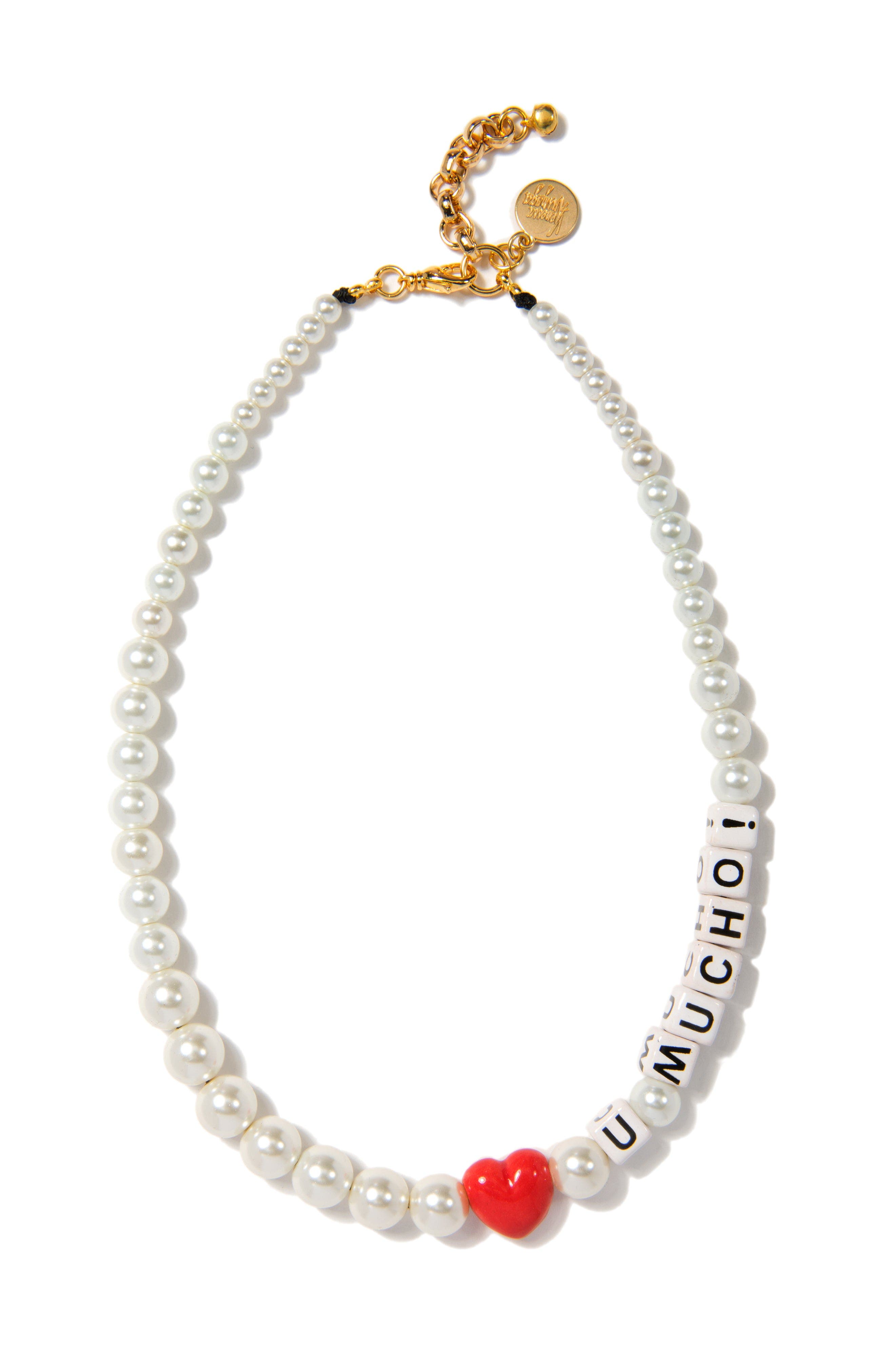 Venessa Arizaga Love You Mucho Pearl Necklace in White 
