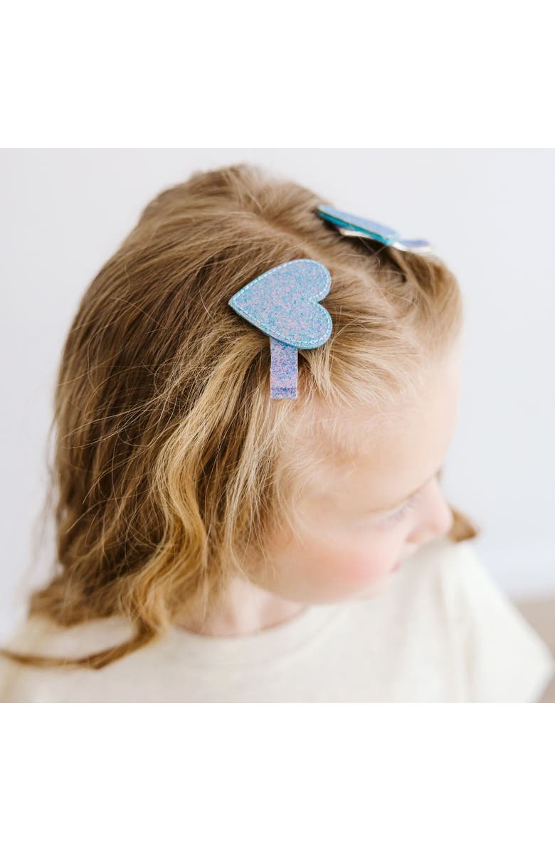 Sweet Wink Blue Heart Clip Set, Alternate, color, Blue