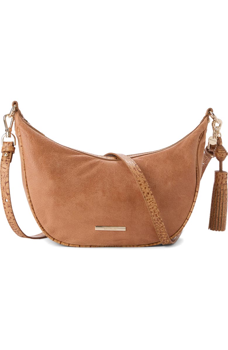 Brahmin Percy Leather Shoulder Bag, Main, color, Tan