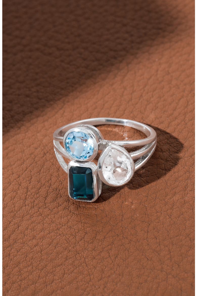 Trio Stone Ring, Alternate, color, BLUE MULTI