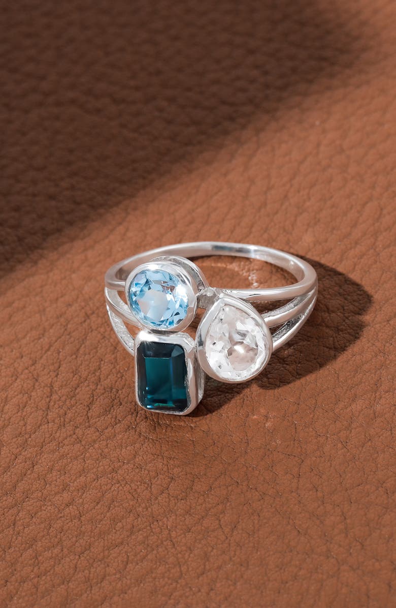 YS GEMS Trio Stone Ring, Alternate, color, Blue Multi